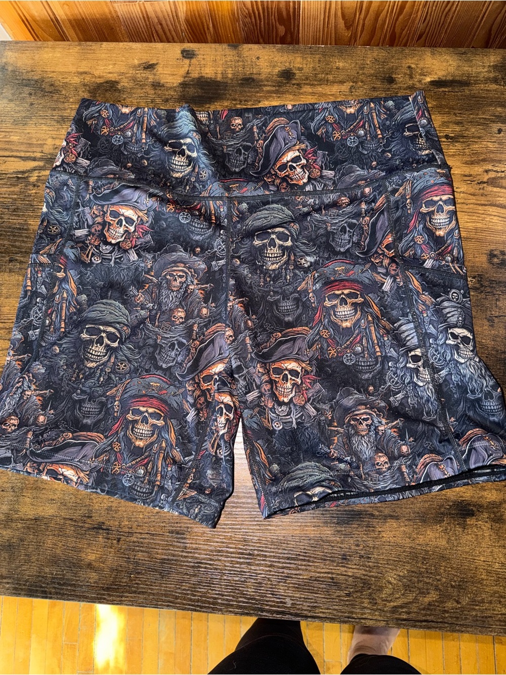 Constantly Varied Gear Pirate Skull Athletic Shorts in Black & Red